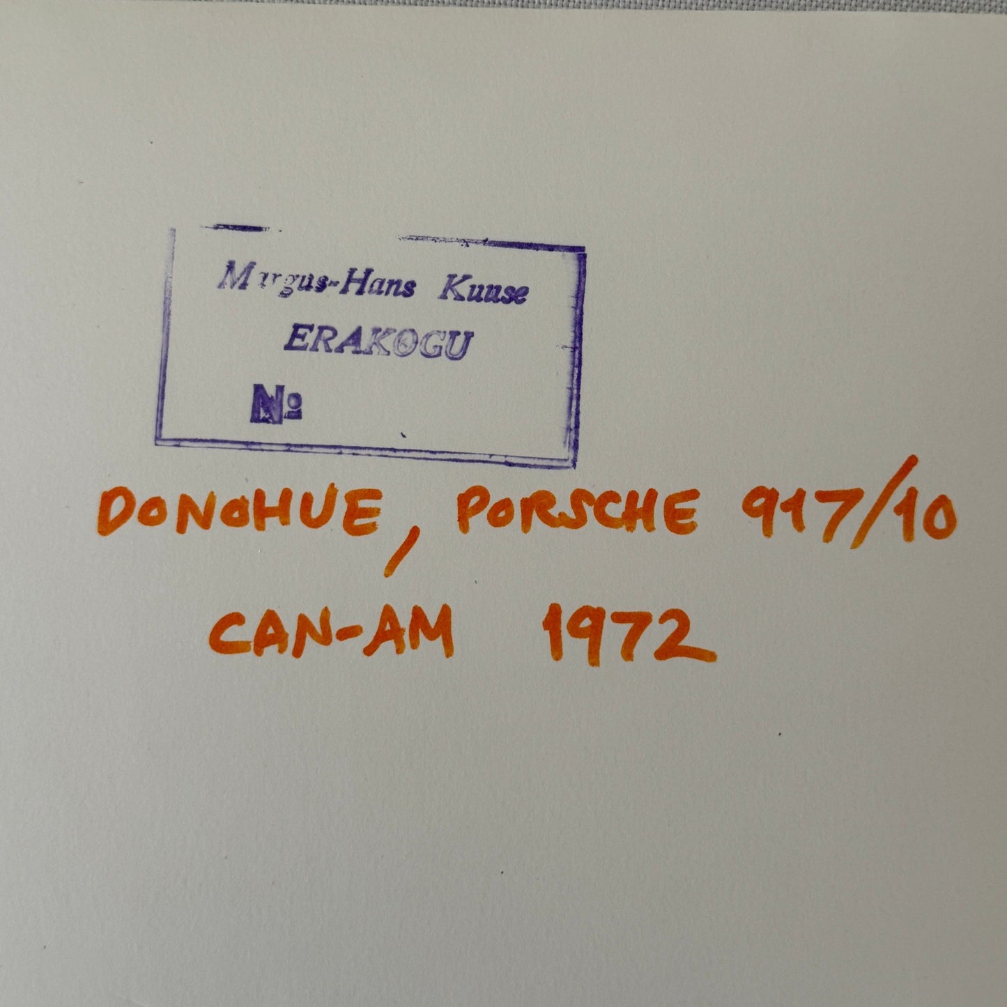 1972 Can AM Racing Mark Donohue Porsche 917 / 10 Car Photo Photograph Print