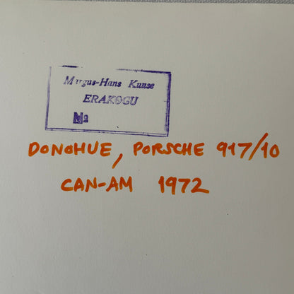 1972 Can AM Racing Mark Donohue Porsche 917 / 10 Car Photo Photograph Print