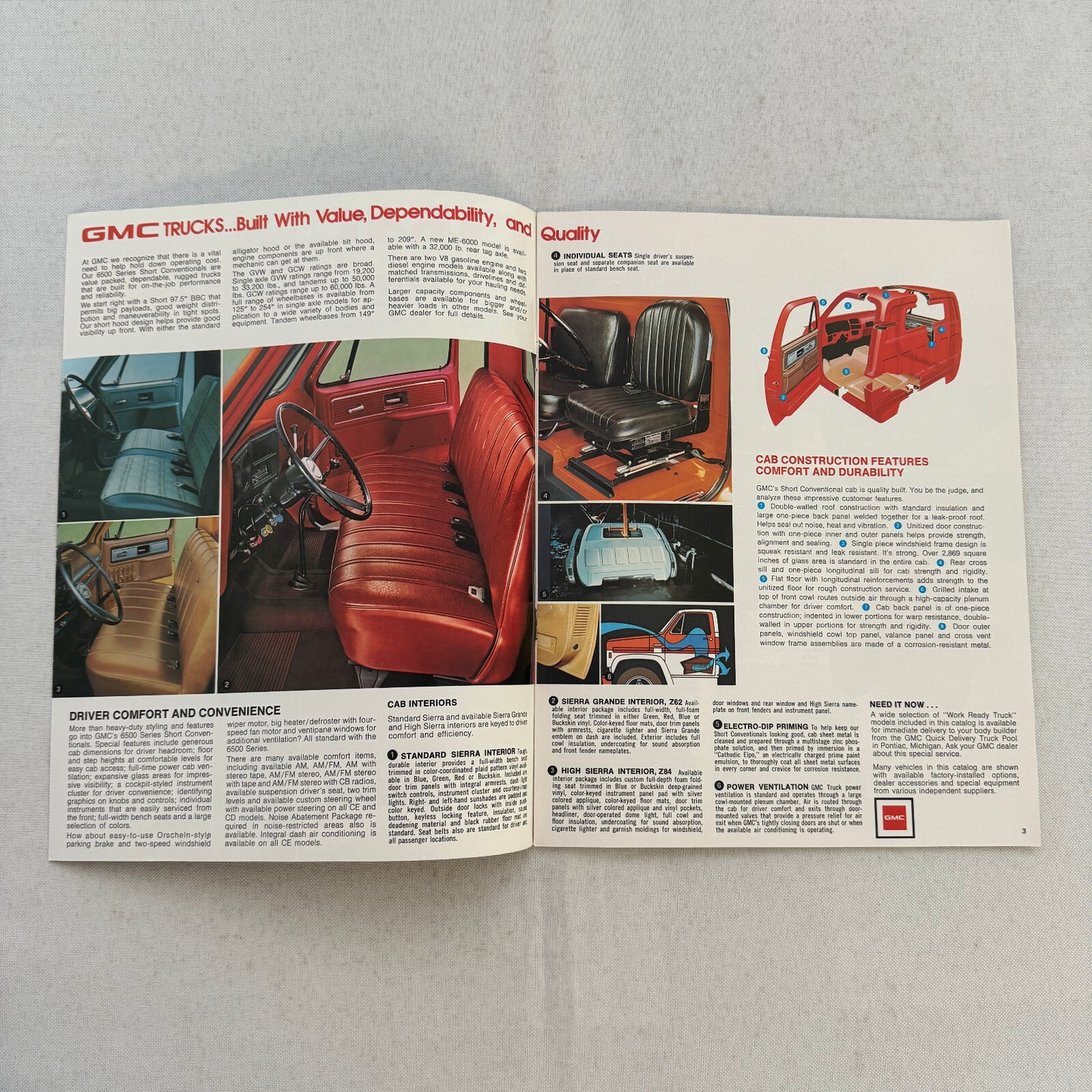 GMC 97.5 Conventional Series Truck Sales Brochure Catalog 6500 Series Vintage