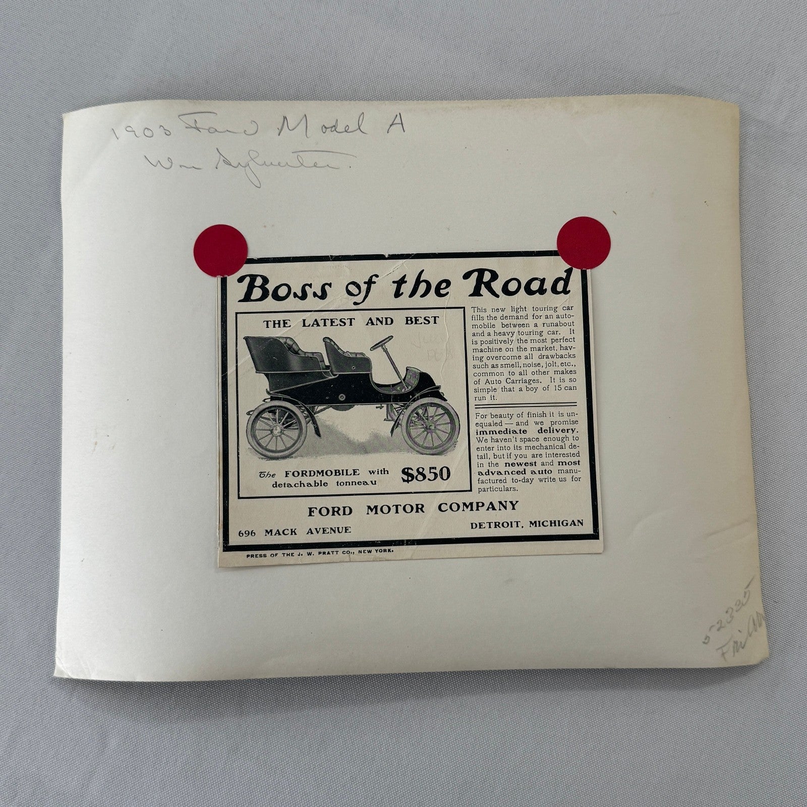 Vintage 1903 Ford Model A Car Photo Photograph Print