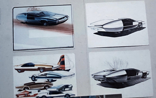 35MM Vintage Photo Slide Concept Car Prototype Design Sketch Illustration