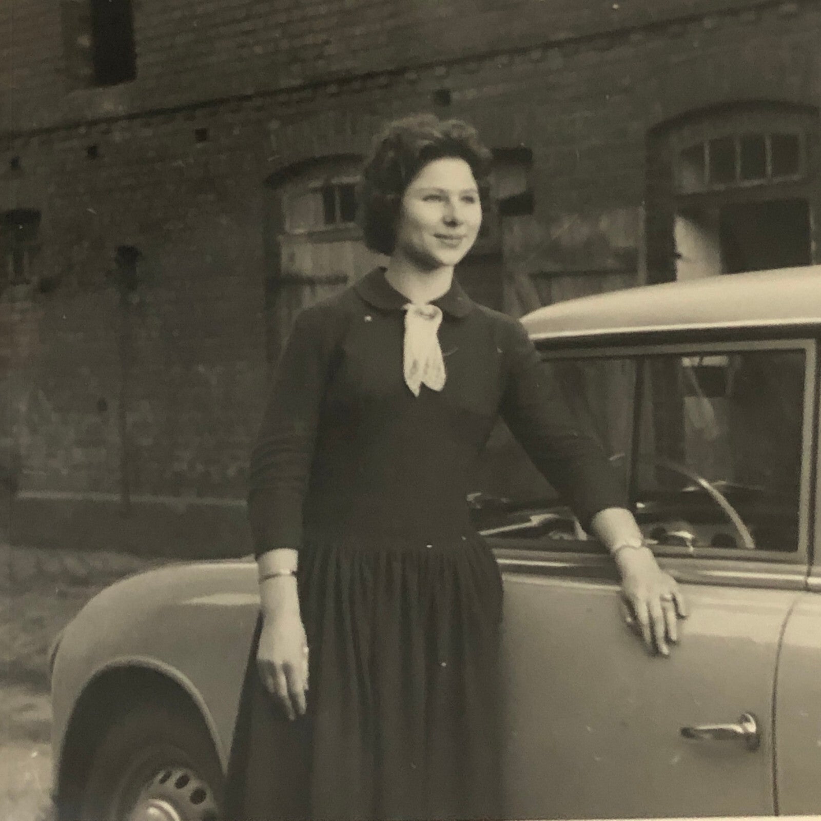 Vintage Photo Photograph Snapshot Lot of 2 Woman with Car Germany 1956 AL22SM1