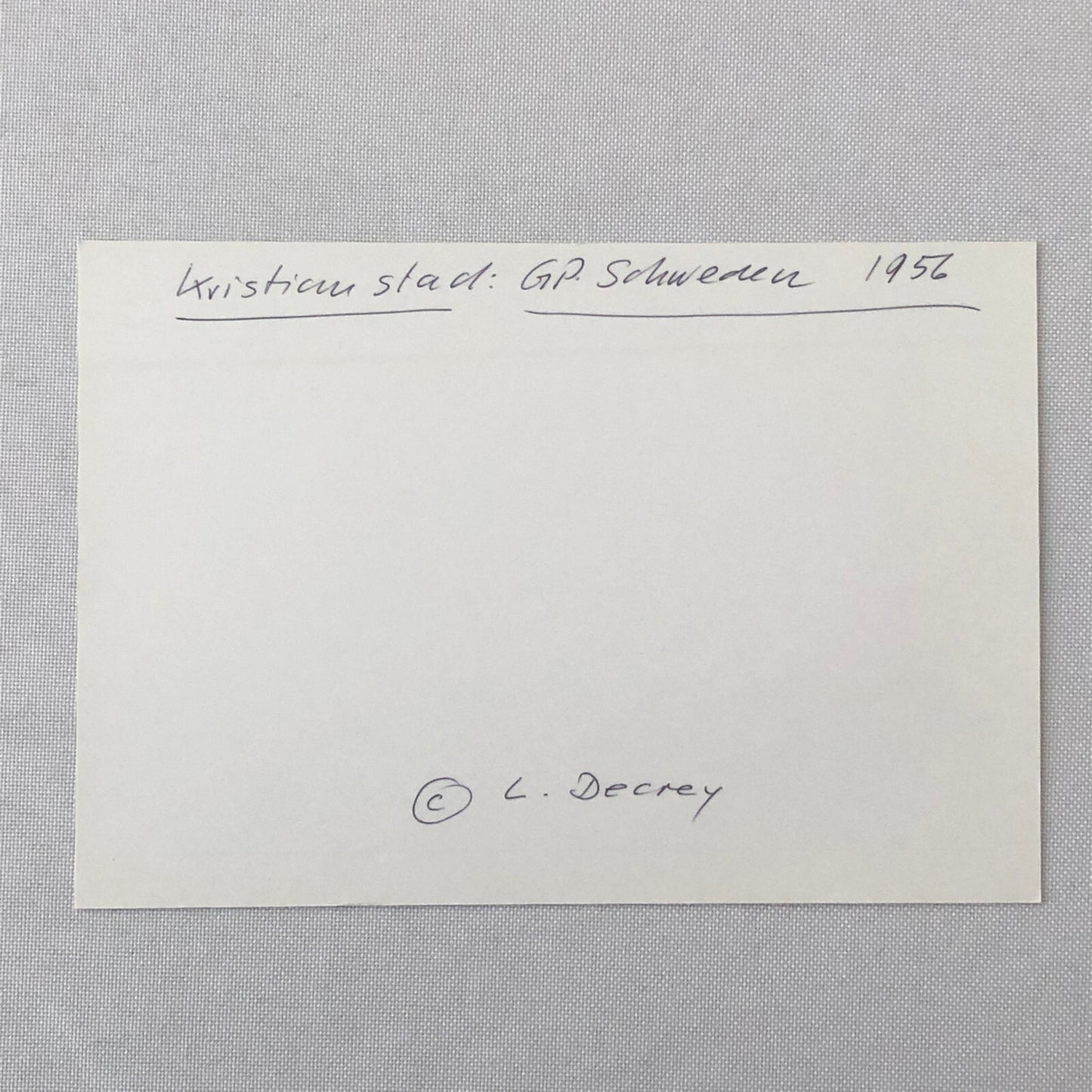 Vintage Car Racing Photo Photograph Print - 1956 Swedish Grand Prix Race ?