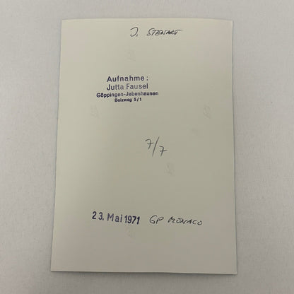 Vintage Racing Photo 1971 Monaco Grand Prix Race Jackie Stewart Motorsport