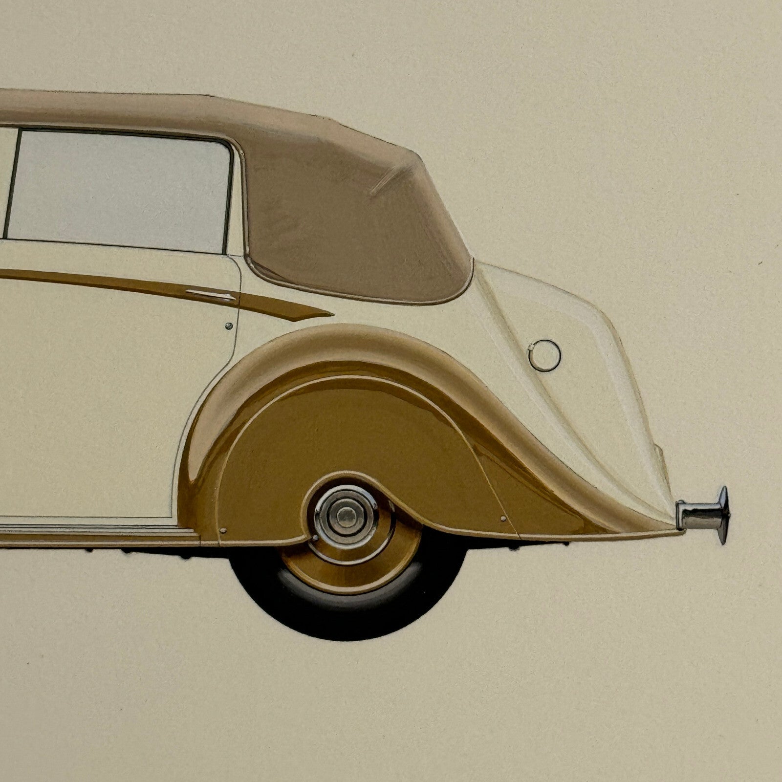 1938 Rolls Royce Phantom III Thrupp & Maberly Illustration Hand Drawn Art