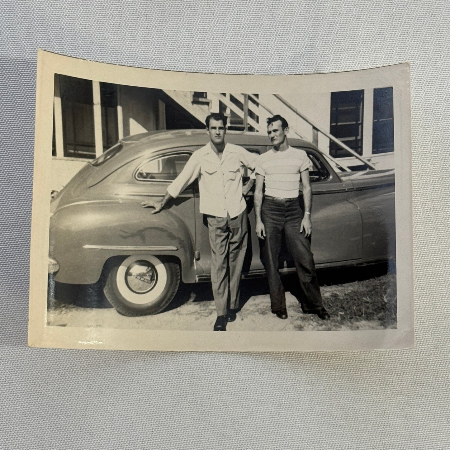 Vintage Car Automobile Photo Photograph Print Men with Vehicel