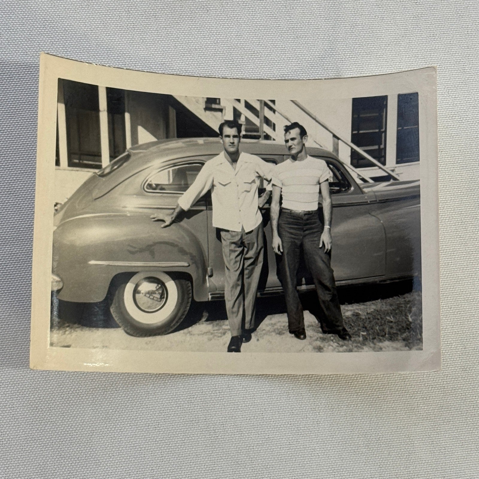 Vintage Car Automobile Photo Photograph Print Men with Vehicel