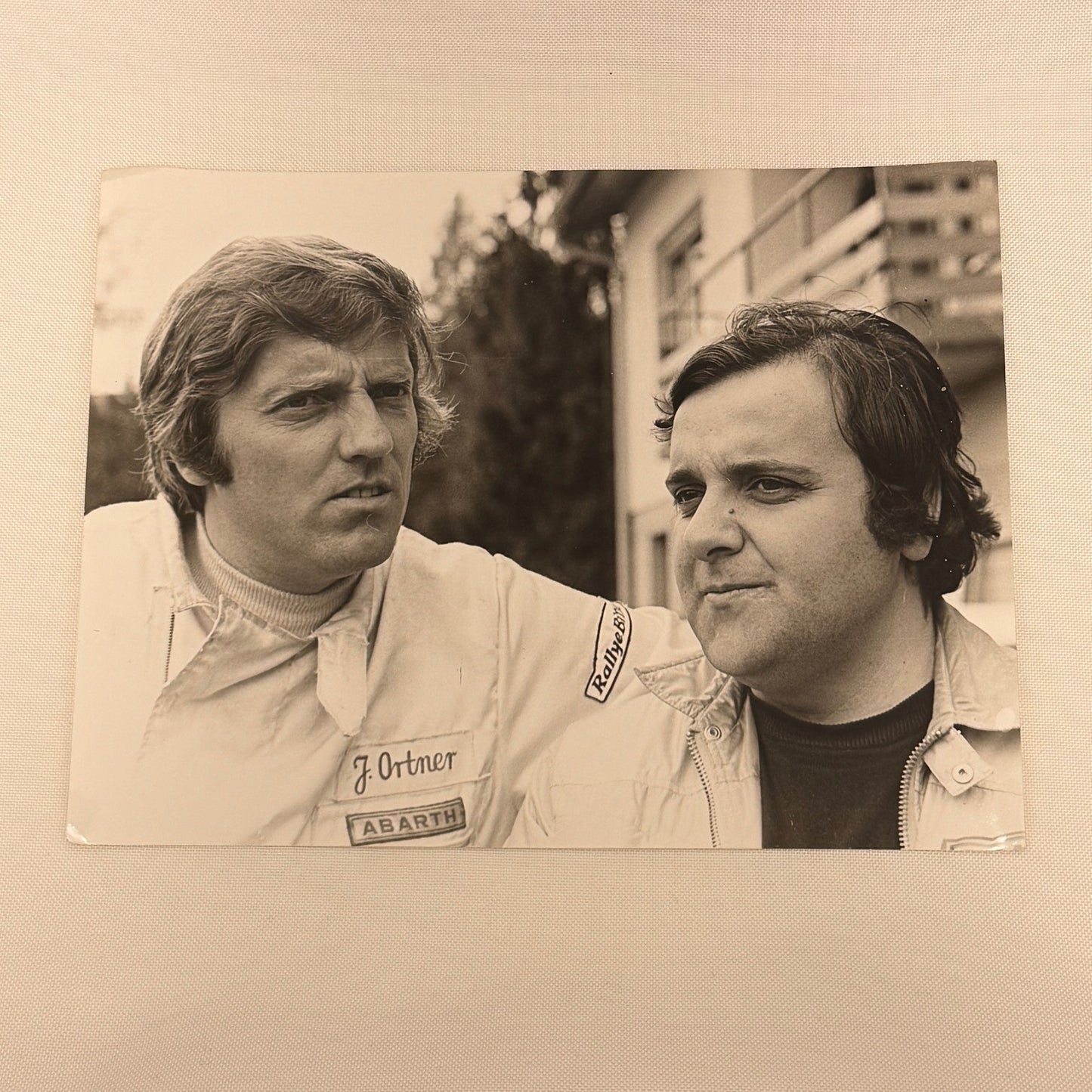 Vintage Abarth Racing Photo Photograph Drivers Johannes Ortner Franco Pilone