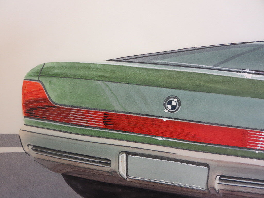 BMW E31 8 Series Pre-Production Design Drawing Sketch Art KAPITZA 1985 850Ci 840