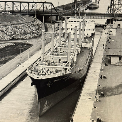 Vintage Ship Boat Photo Photograph Print MV Manchester Commerce Ship 1963