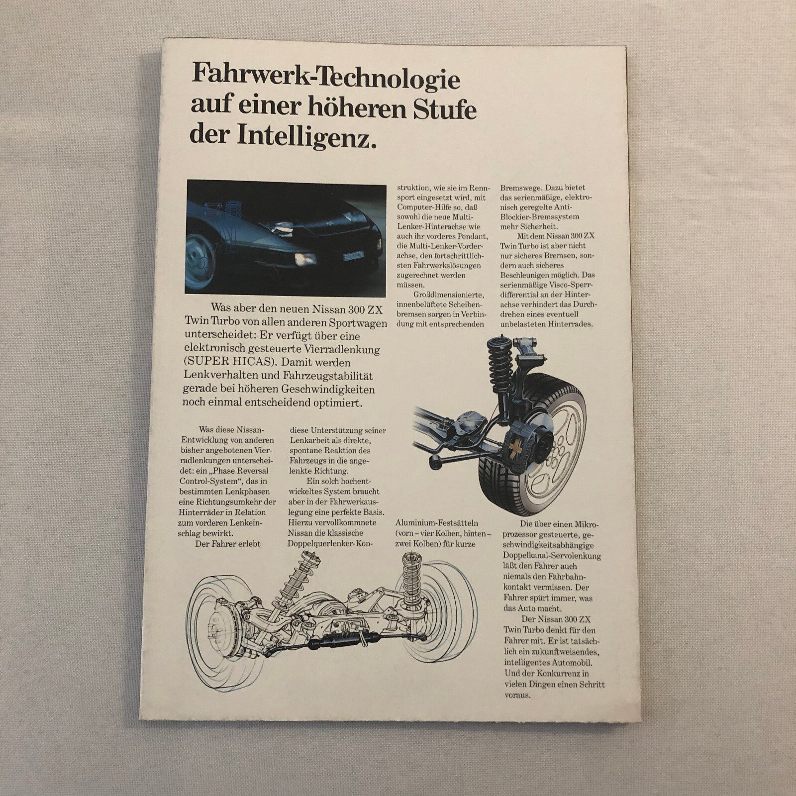 Vintage Nissan 300ZX Twin Turbo Poster Sales Brochure Catalog GERMAN TEXT Euro