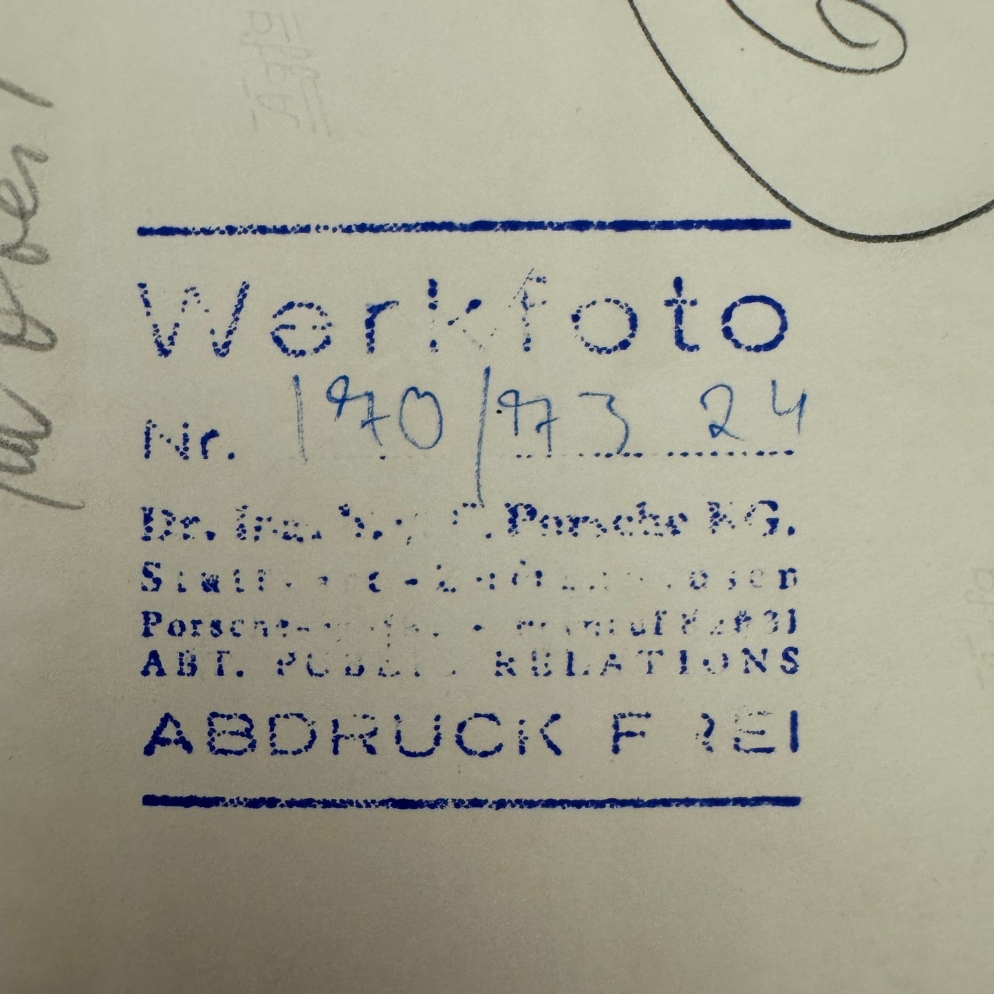 Vintage Jody Scheckter Photo Racing Driver Porsche Werkfoto Press Photograph