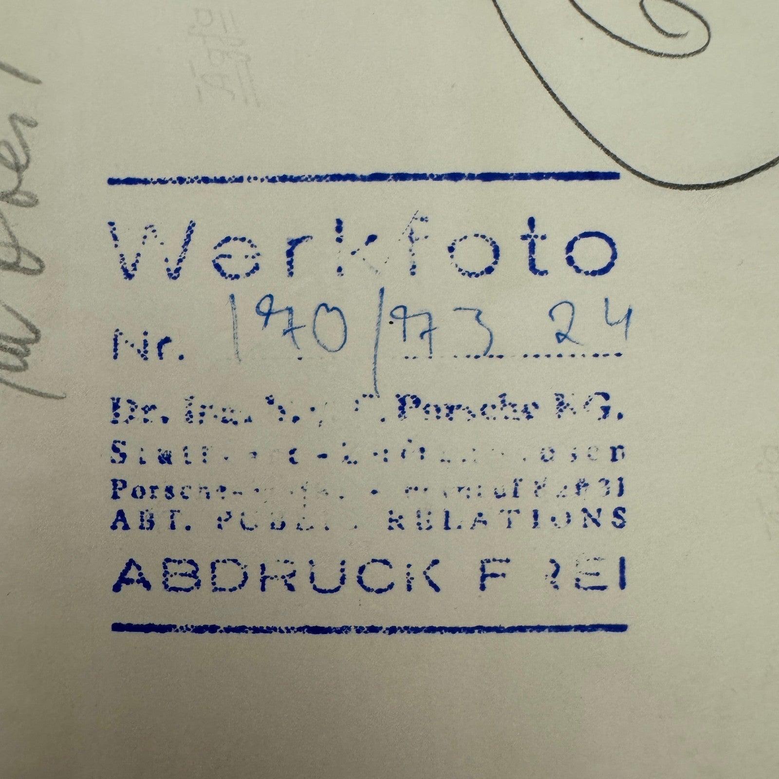 Vintage Jody Scheckter Photo Racing Driver Porsche Werkfoto Press Photograph