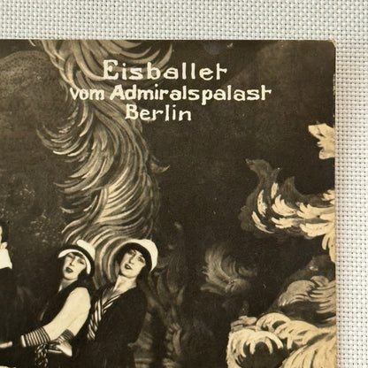 Vintage Ice Skating Ice Dancing Ice Ballet Act Berlin Germany Photo Postcard