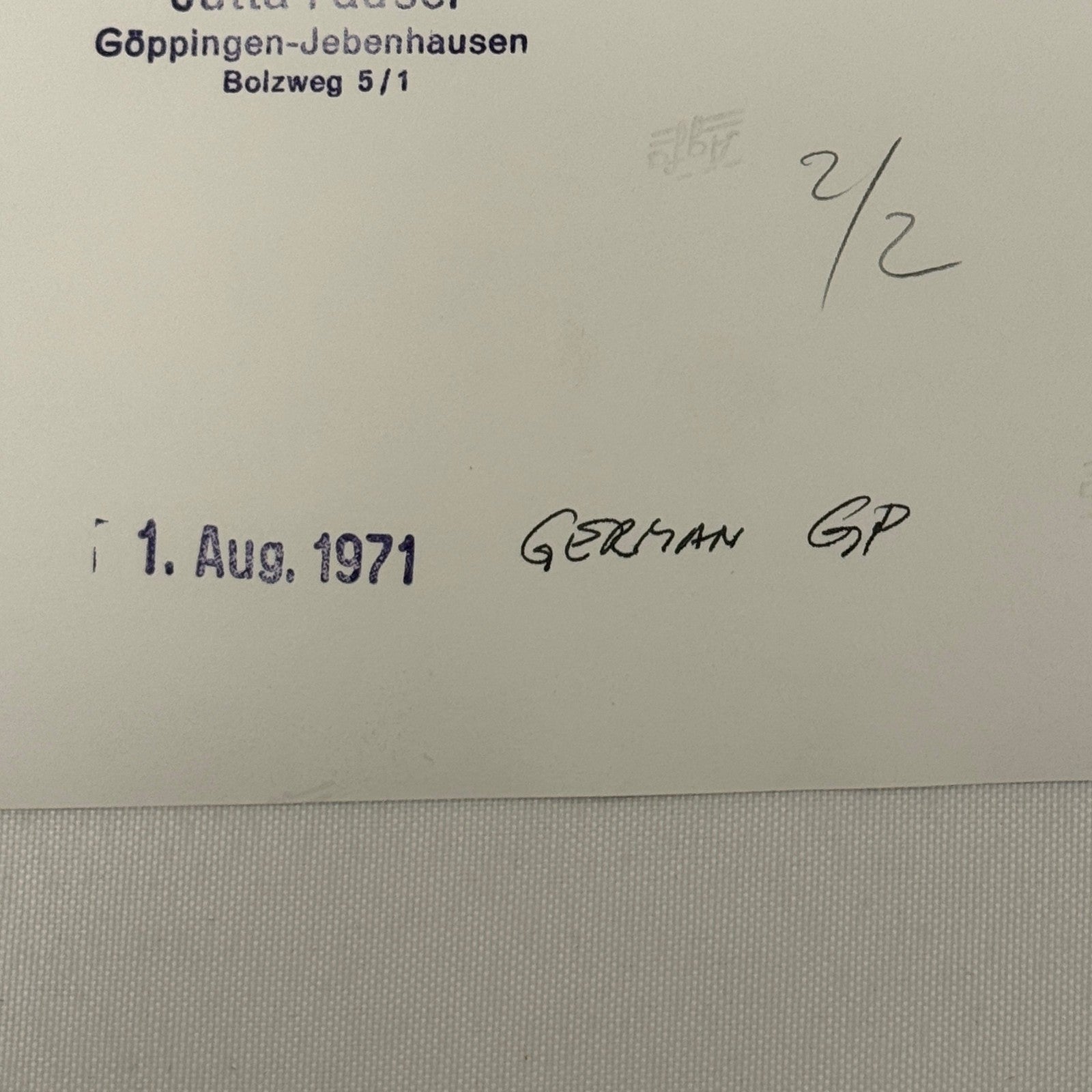 Vintage Racing Photo 1971 German Grand Prix Race Jackie Stewart Motorsport