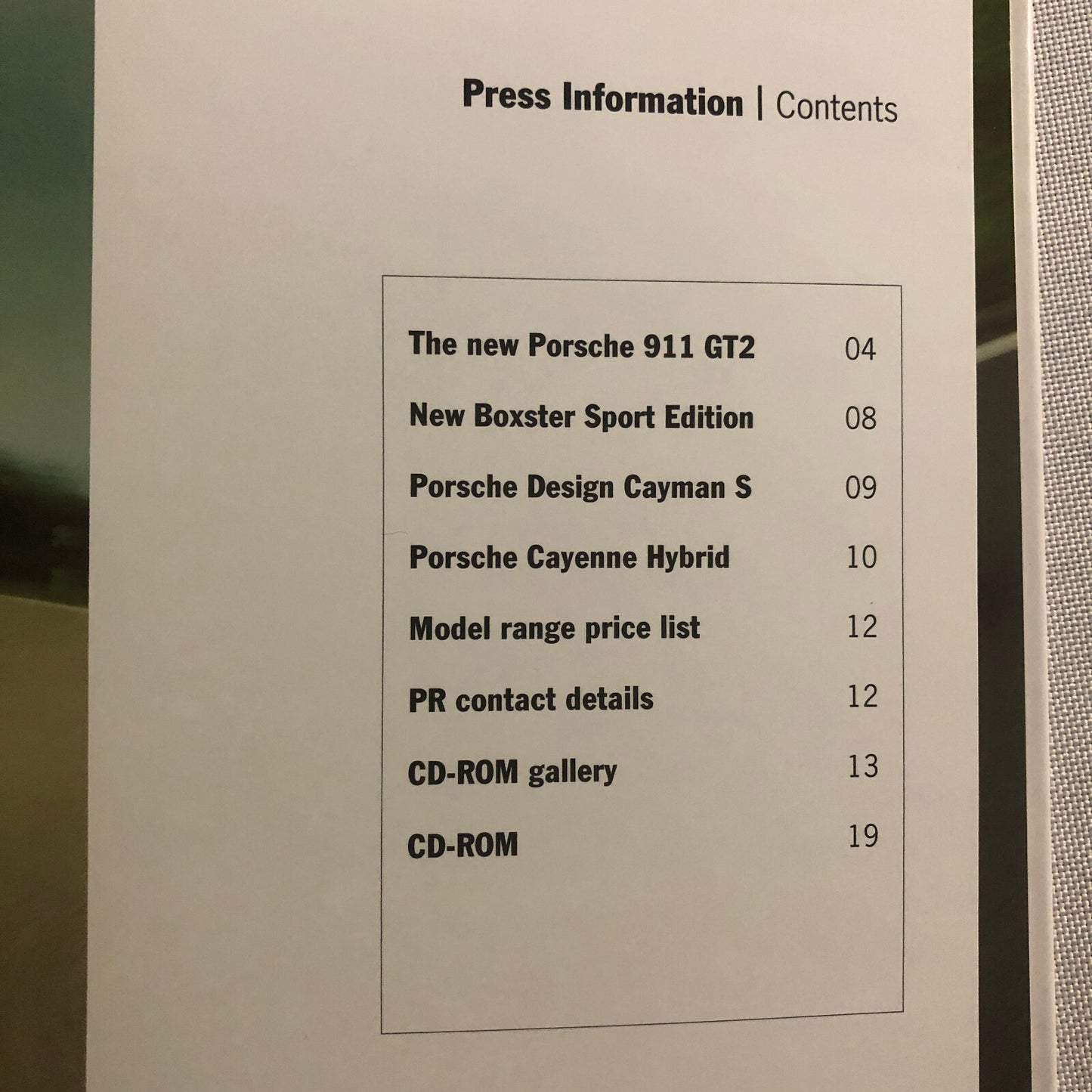 2007 Porsche Press Kit Book Brochure 911 GT2 Cayman S Boxster Sport Cayenne +