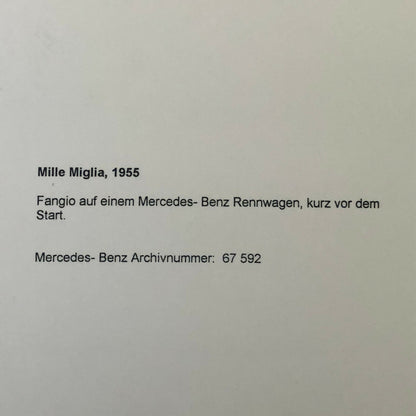 Juan Manuel Racing Driver in Mercedes Benz Car 1955 Mille Miglia Photo Print 