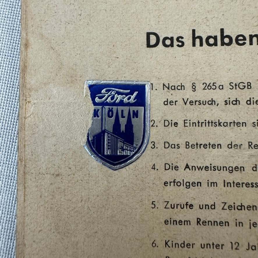 1957 ADAC 1000KM Racing Program Nurburgring Race German