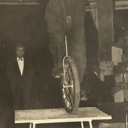 Circus Performer Women Unicycle Balancing Act Photo Photograph Vintage