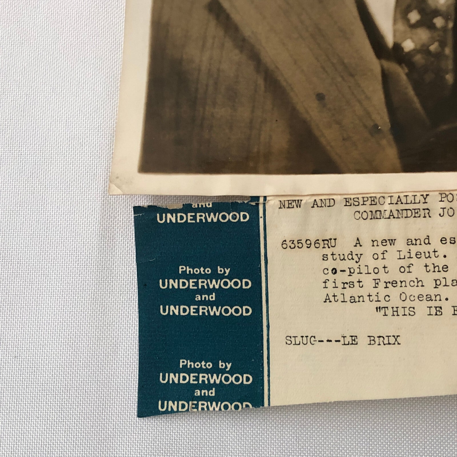 Press Photo Photograph Aviator Pilot Joseph LeBrix 1923 Underwood & Underwood