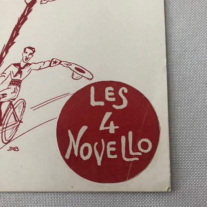 Circus Acrobat Bicycle Act Les 4 Novello Postcard Post Card Vintage