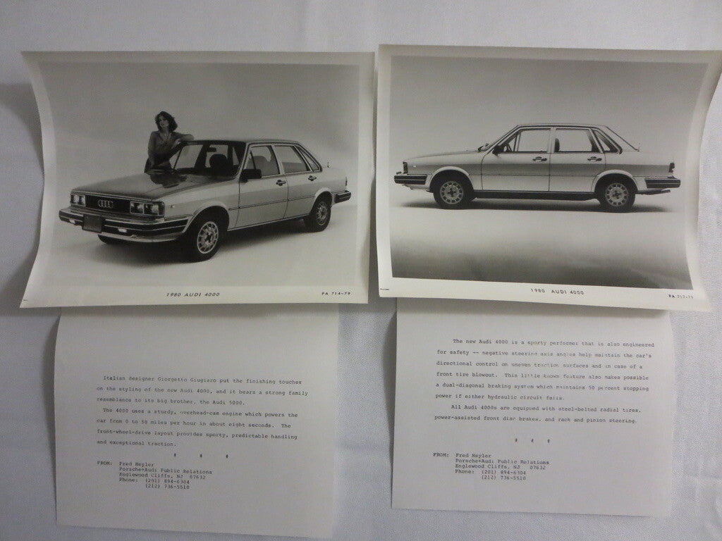 1980 Porsche & Audi Press Kit Brochure w/ Photos 911 928 924 Turbo 4000 5000 +