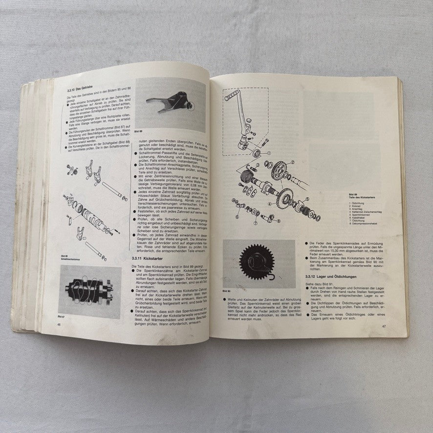 Vintage Yamaha XT550 Motorcycle Bike Repair Manual Book XT 550 GERMAN