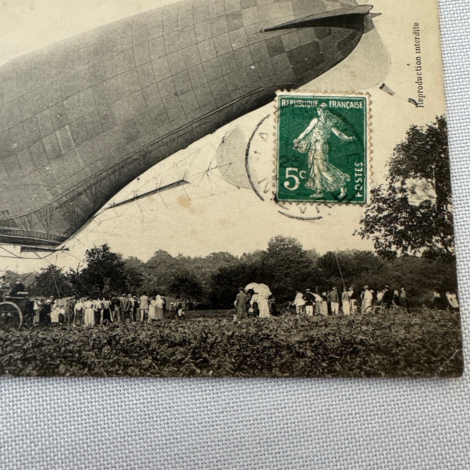 Vintage Zeppelin Airship Dirigible Postcard Post Card French La Republique