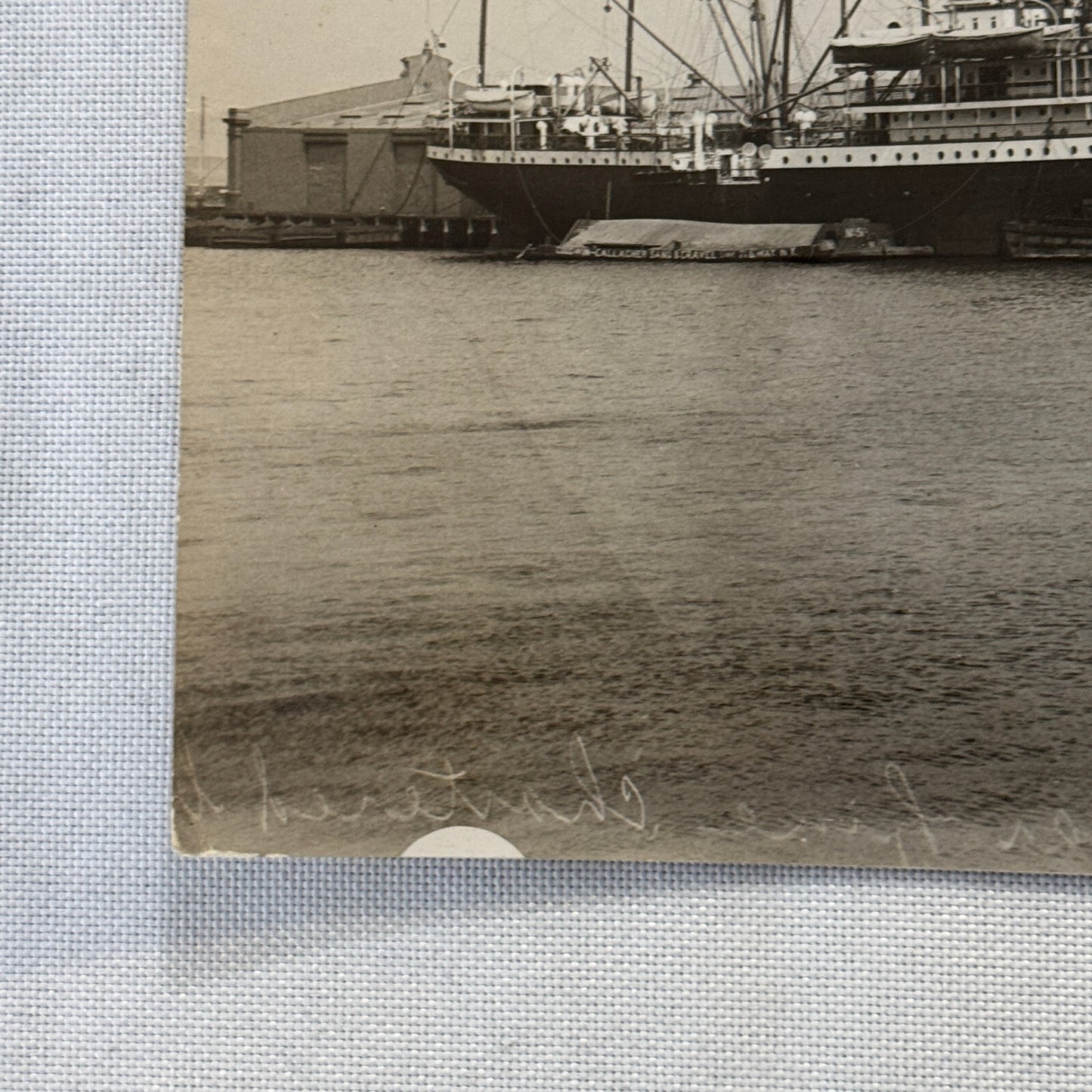 Vintage Ship Boat Press Photo Photograph Print SS Hamburg America Line 1914