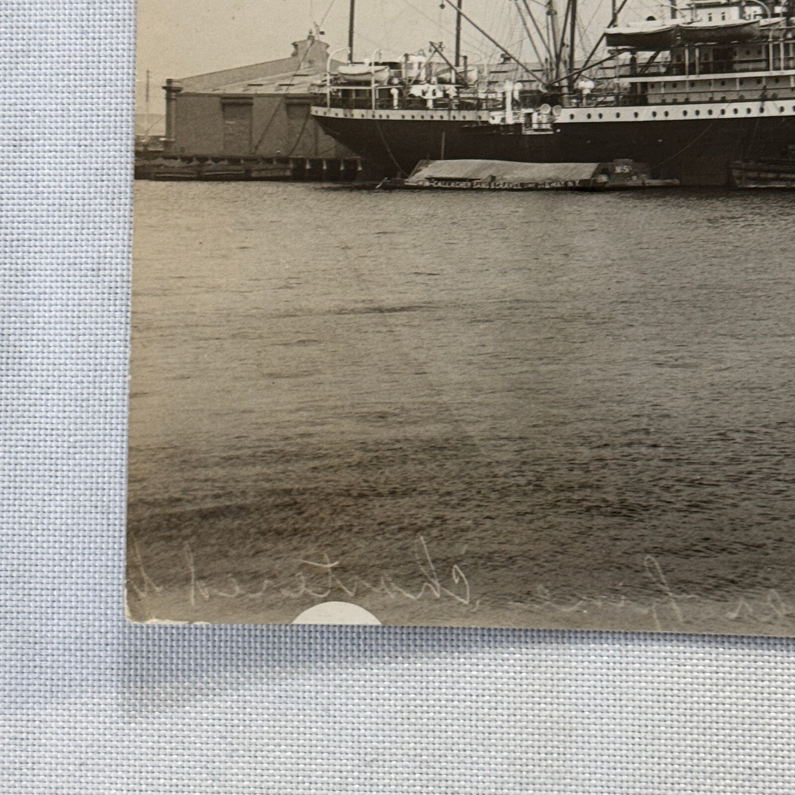 Vintage Ship Boat Press Photo Photograph Print SS Hamburg America Line 1914