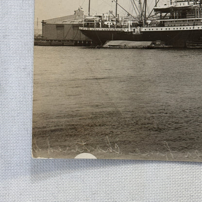 Vintage Ship Boat Press Photo Photograph Print SS Hamburg America Line 1914
