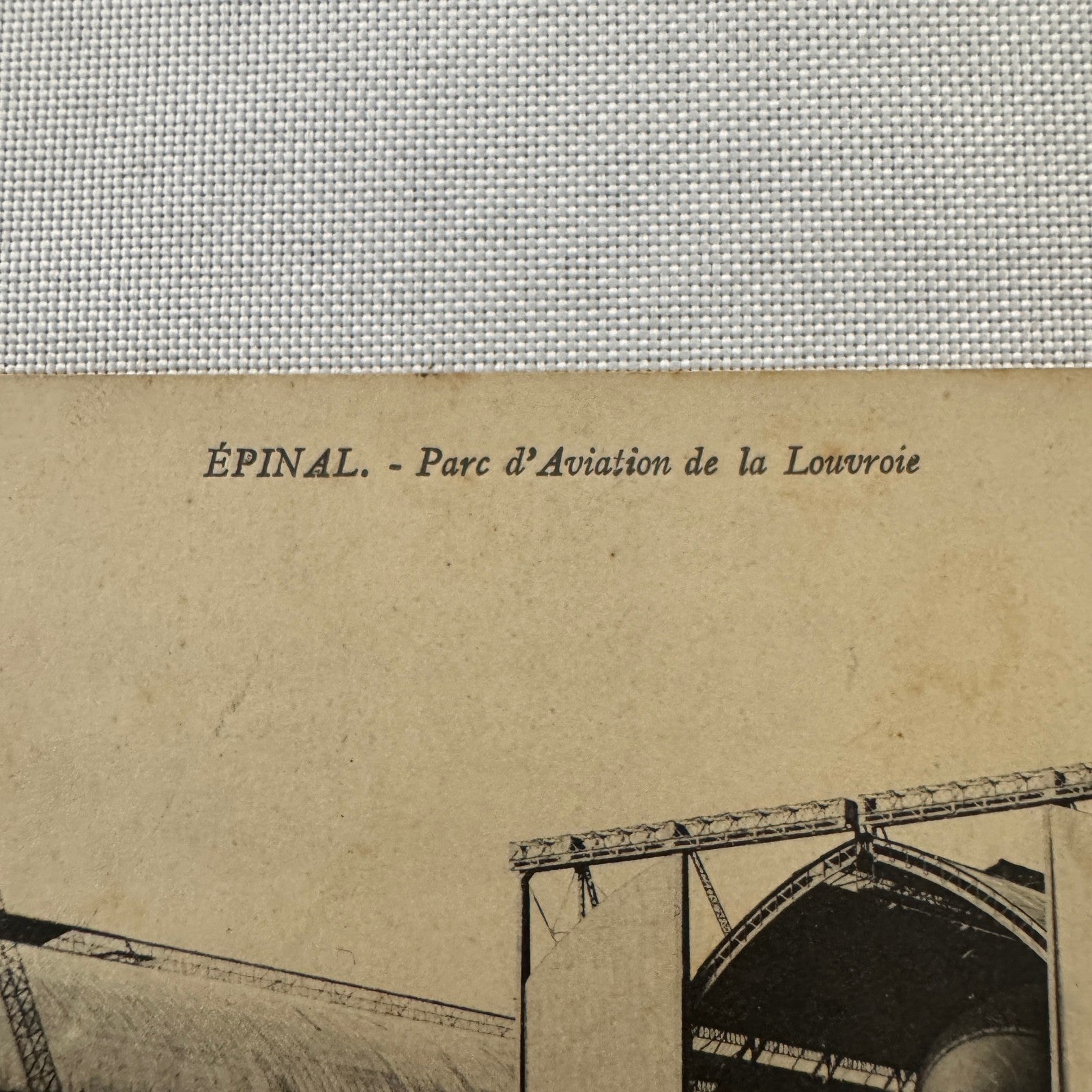 Vintage Zeppelin Airship Dirigible Postcard Post Card French Louvroie Hangar