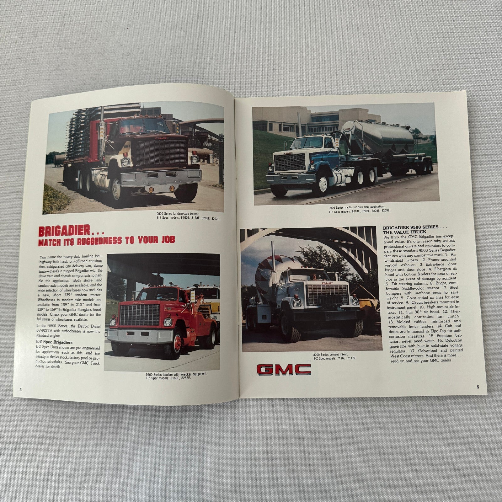 GMC Brigadier Truck Sales Brochure Catalog Advertising Vintage 8000 9500