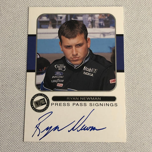 2001 2002 Press Pass Signings Ryan Newman Auto Signature Signed Card NASCAR