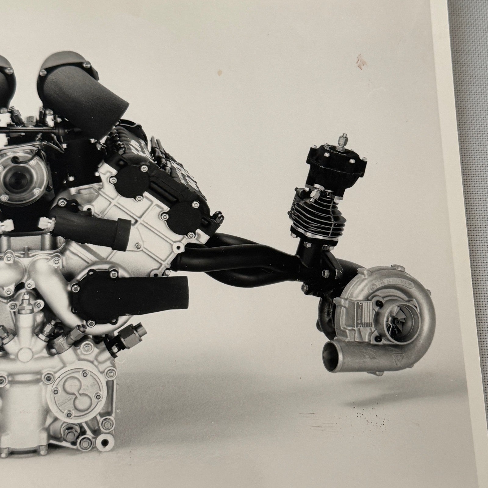 Porsche Racing Engine Photo Photograph Print Unidentified Vintage