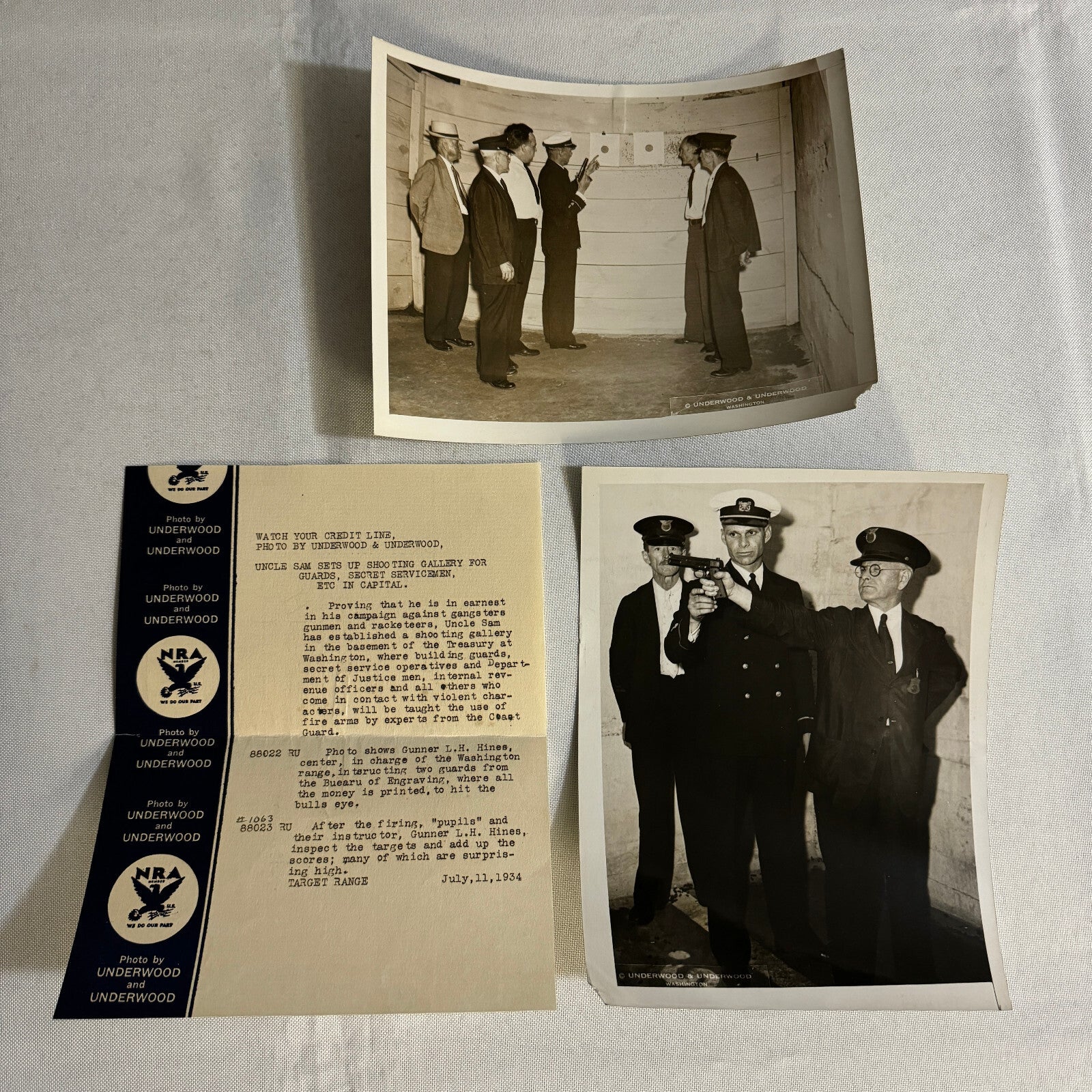 Press Photograph Photo Washington Shooting Gallery Secret Service Guards Lot 2x