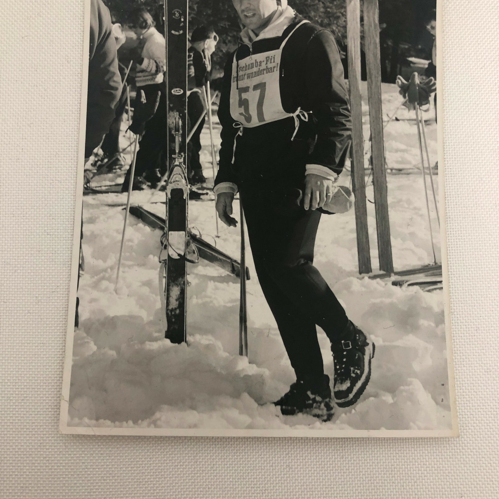 Vintage Photograph of Racing Driver Stirling Moss Skiing Ski Photo