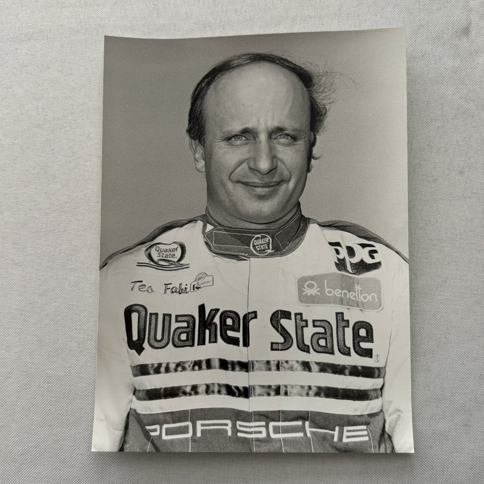 Teo Fabi Porsche Quaker State Racing Driver Factory Press Photo Photograph