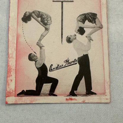 Vintage CIrcus Balancing Act Advertising Card Lot of 2 Christian & Fleurette