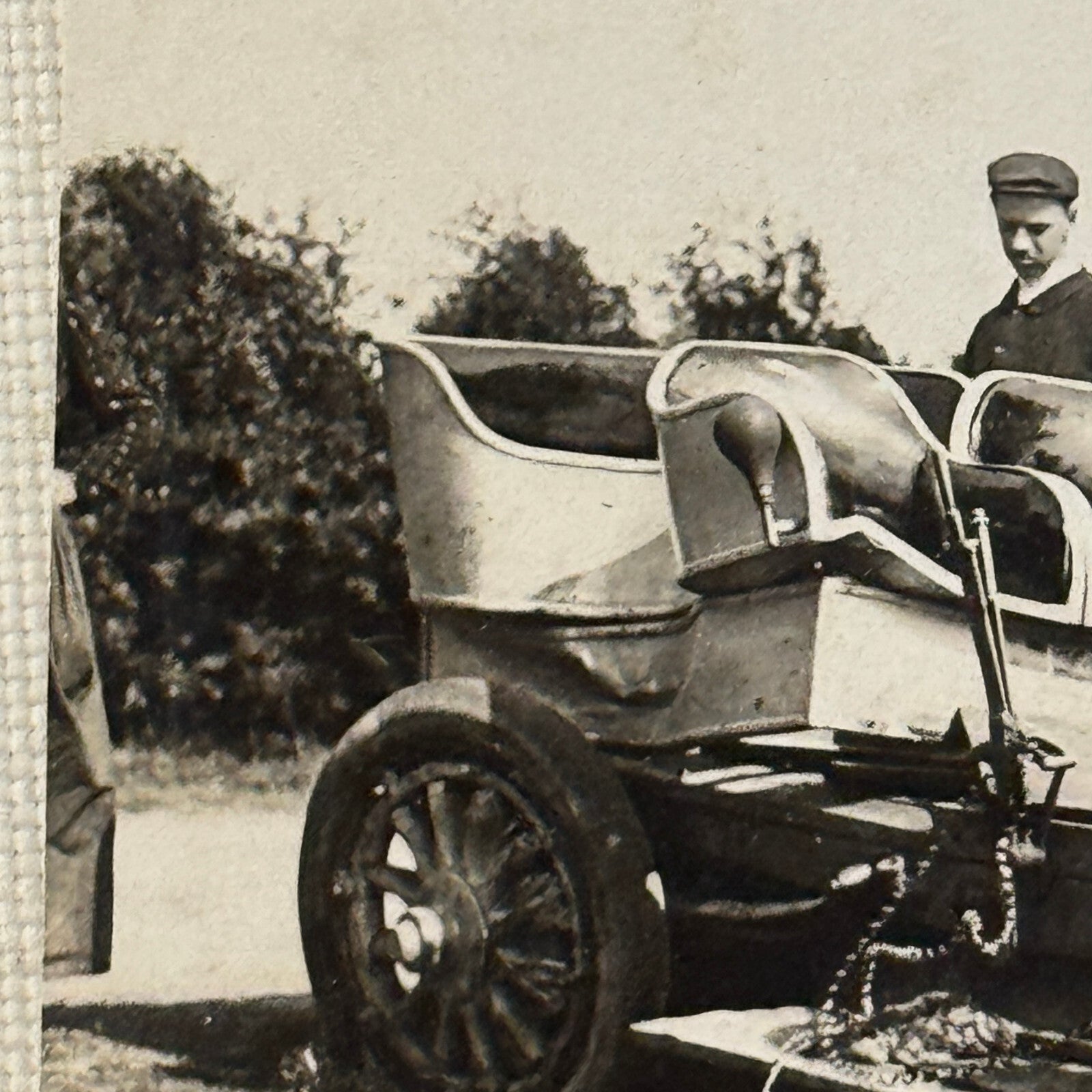 Vintage Photo Photograph Print People with Early Automobile Car Jalopy Wrecked