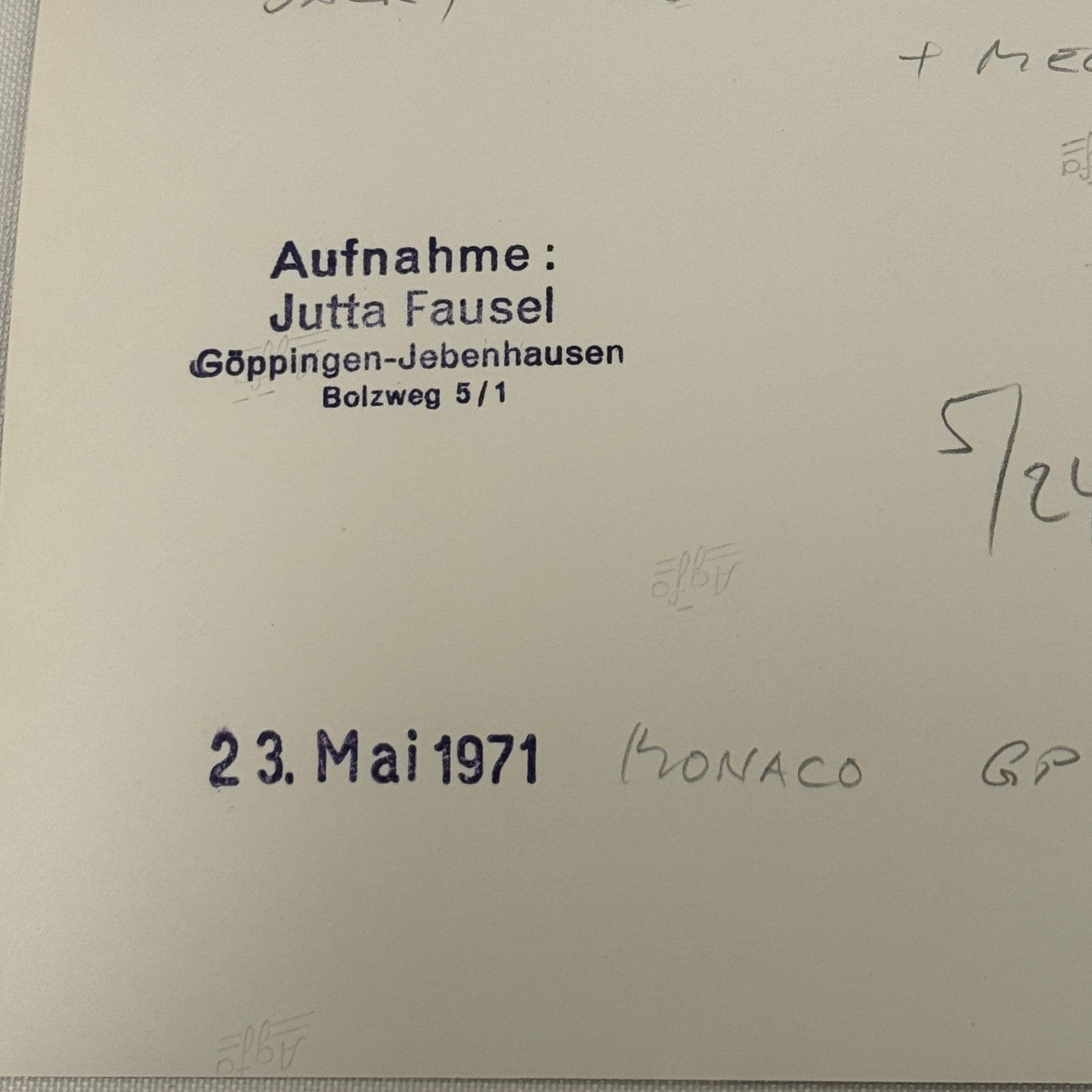 Vintage Racing Photo Ferrari Engineer Mauro Forghieri Jacky Ickx 1971 Monaco GP