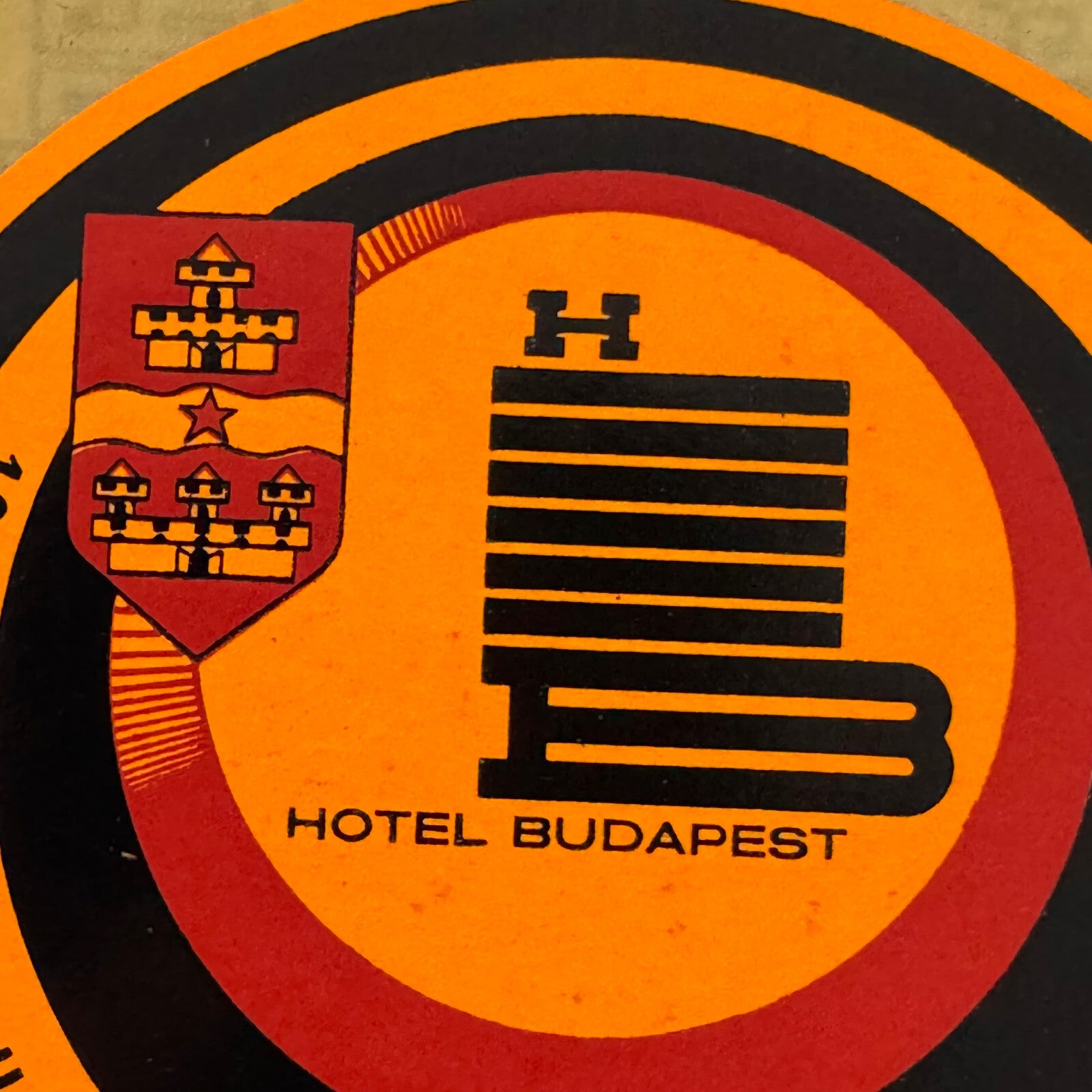 Vintage Travel Luggage Label Sticker Decal Hotel Budapest Hungary Hungarian