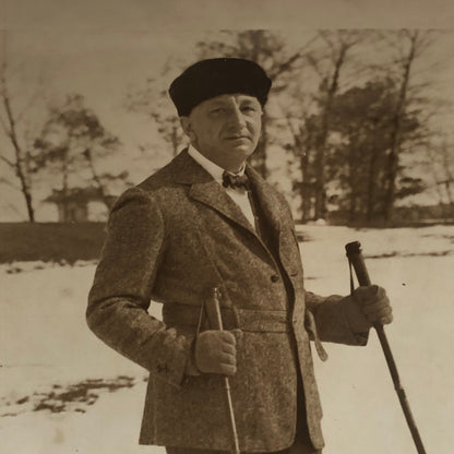 Press Photo Photograph Man Skiing Skis Ski Underwood and Underwood Photo
