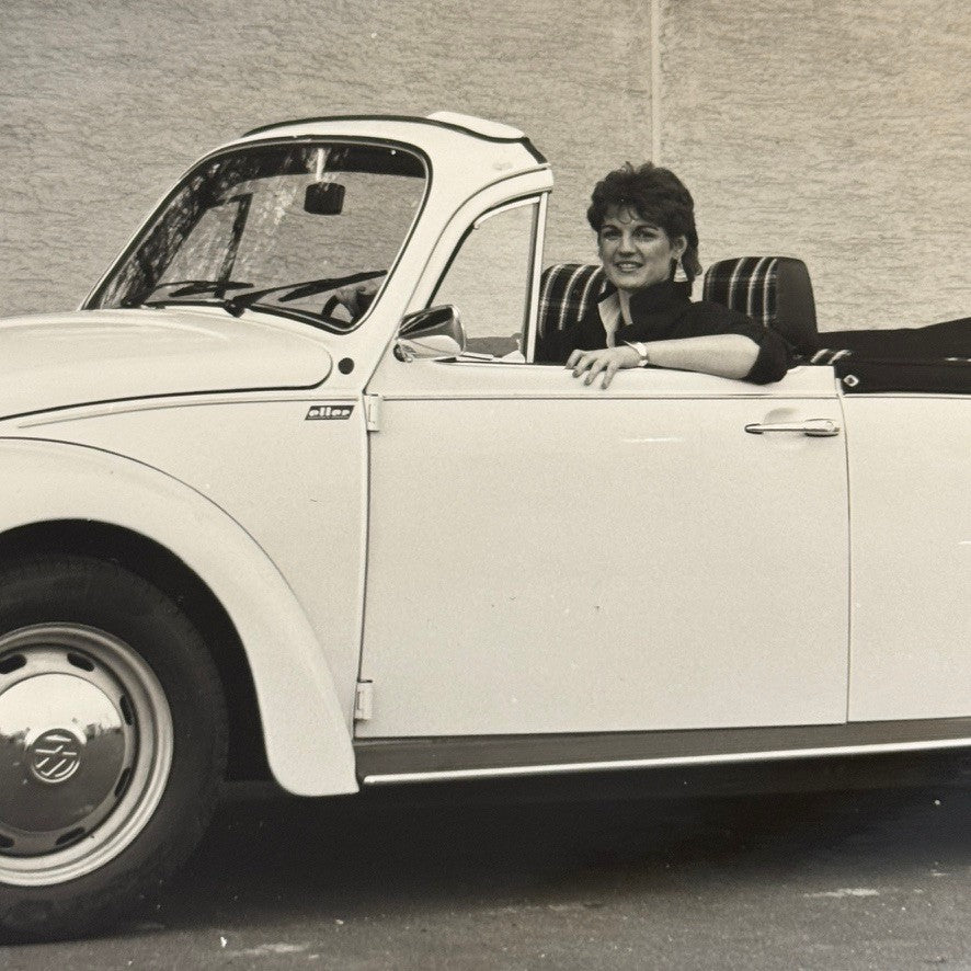 Vintage Volkswagen Beetle Convertible Car Photo Photograph Print VW