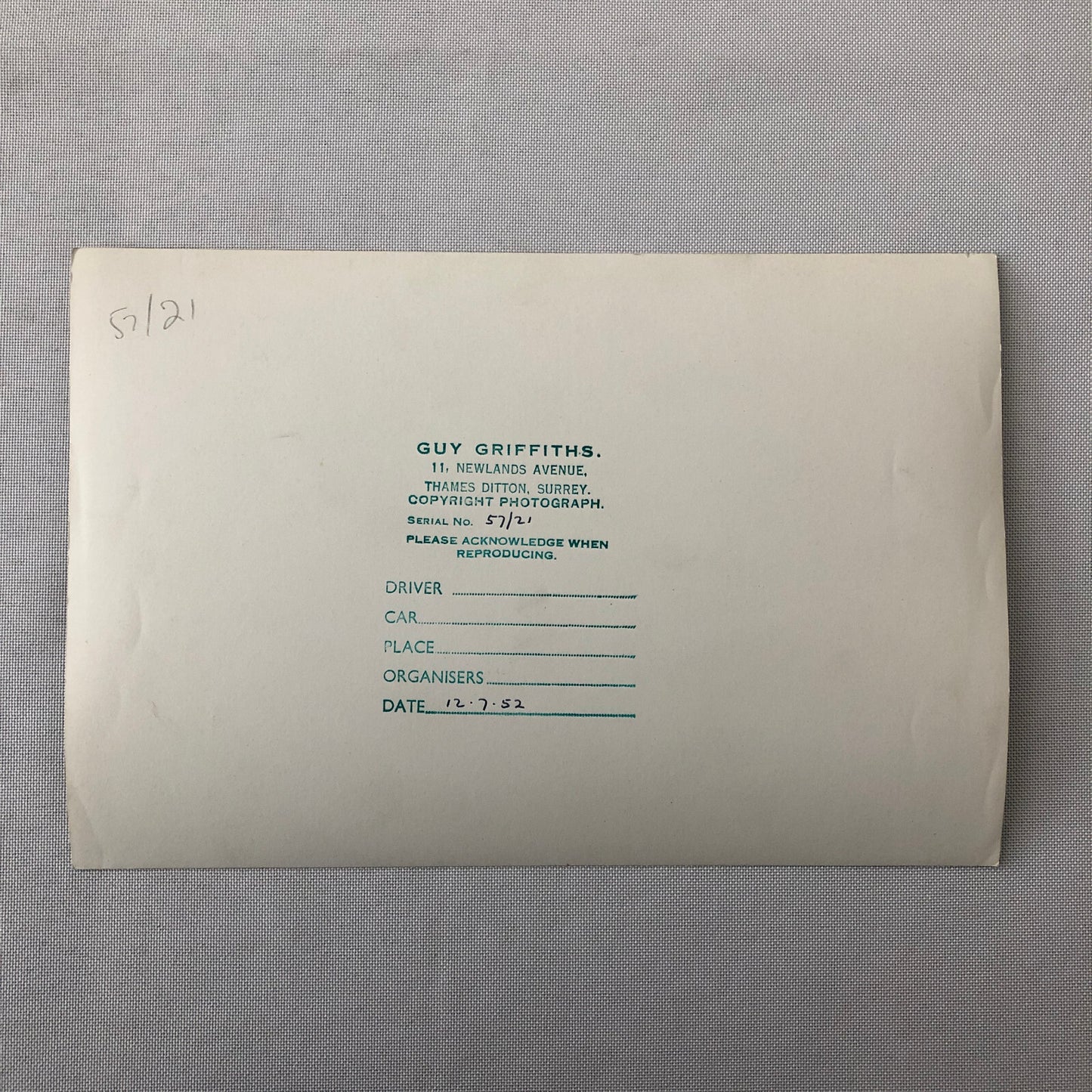 Vintage Car Racing Photo Photograph Print Alfa Romeo & Italia Cars 1952 