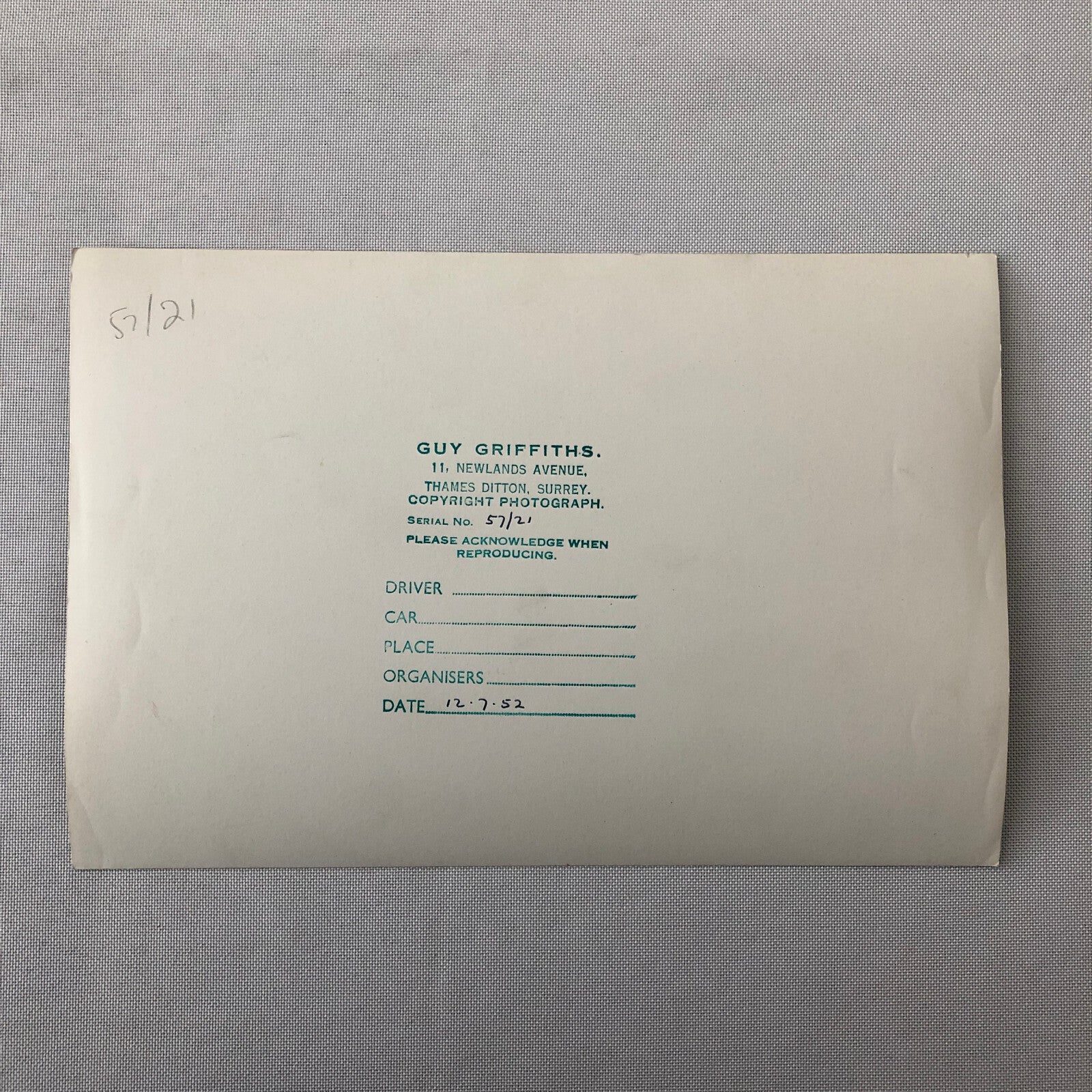 Vintage Car Racing Photo Photograph Print Alfa Romeo & Italia Cars 1952 