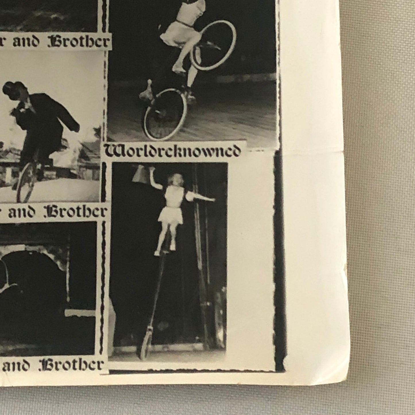 Circus Bicycle Act Performer Photo Photograph Miss Pamela Olliver Vintage