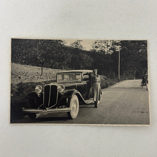 Antique Car Automobile Woman Real Photo Postcard RPPC Photograph