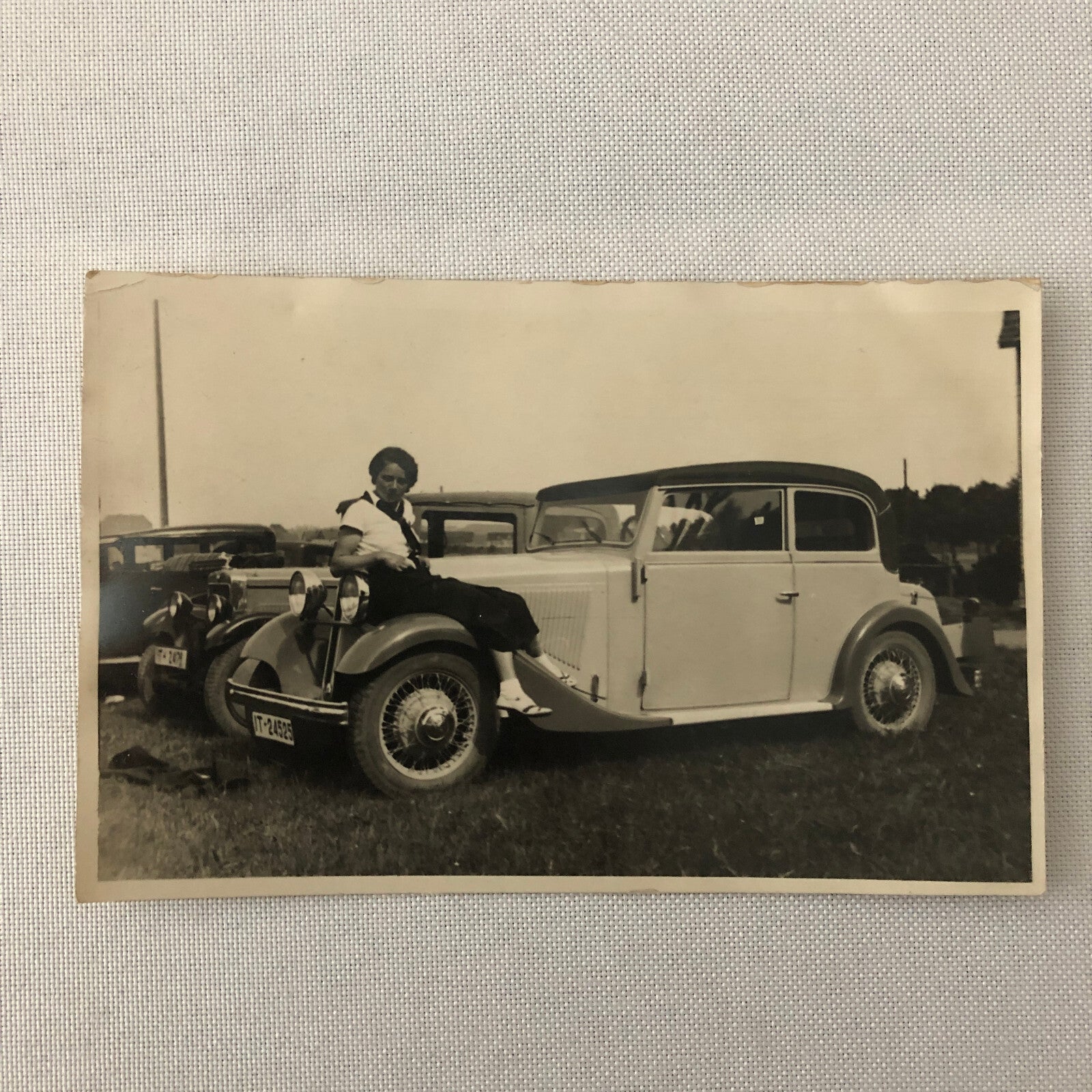 Vintage Photograph Photo Lot Woman With Antique Car Germany 