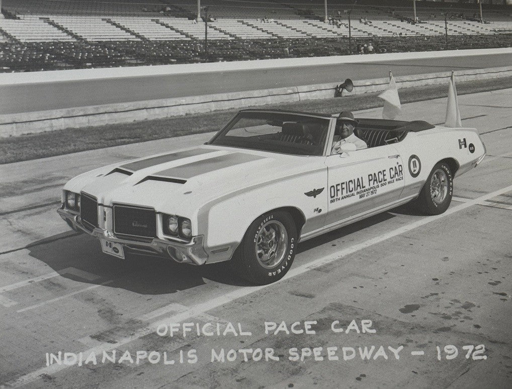 Vintage Indy 500 Racing Photo 1972 Oldsmobile Official Pace Car Photograph